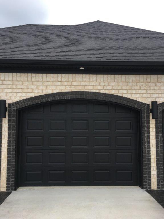 Curved Top Black Garage Door — Sherwood, AR — Harmon Overhead Door
