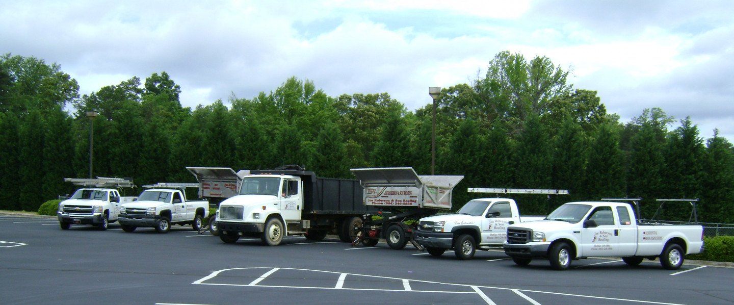 White Trucks — Greenville, SC — Joe Roberson & Son Roofing