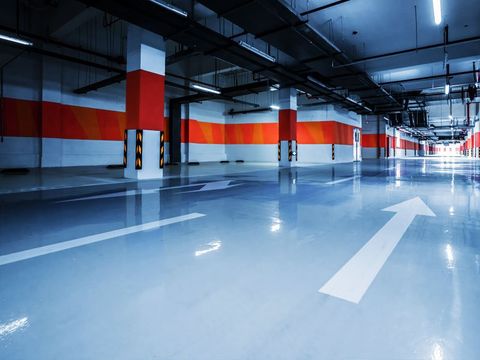 Empty Parking Garage — San Jose, CA — Linear Tech Striping