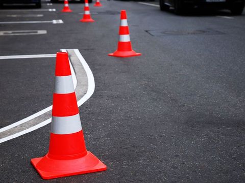Traffic Cones on Asphalt — San Jose, CA — Linear Tech Striping