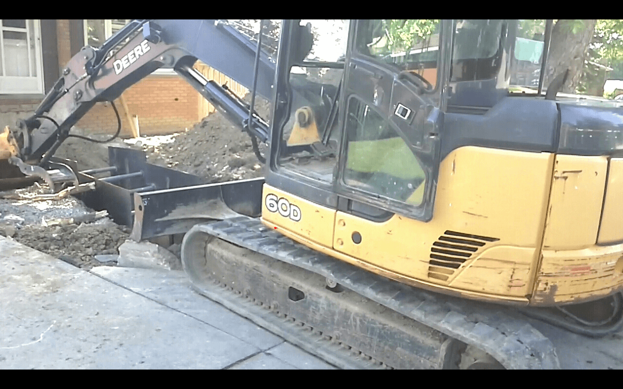 A sewer dig in process