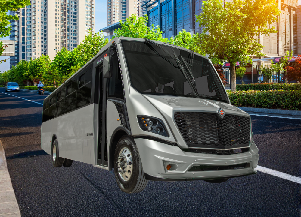 Autobús International SC de pasajeros color gris con nueva parrilla y motor Cummins