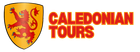 Caledonian Tours Logo Featuring a Scottish Lion Shield 