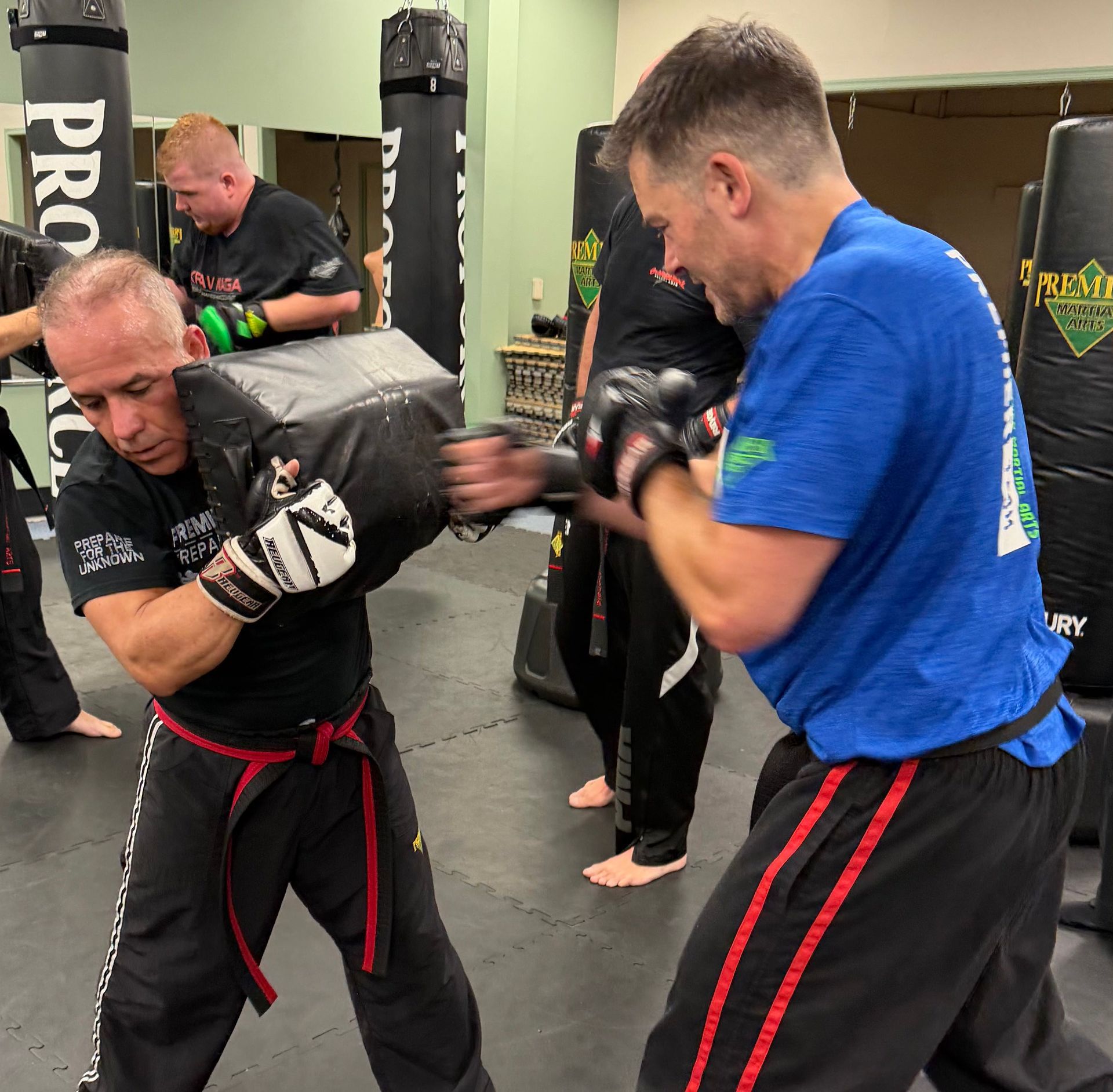 A man wearing boxing gloves with the word pro on them