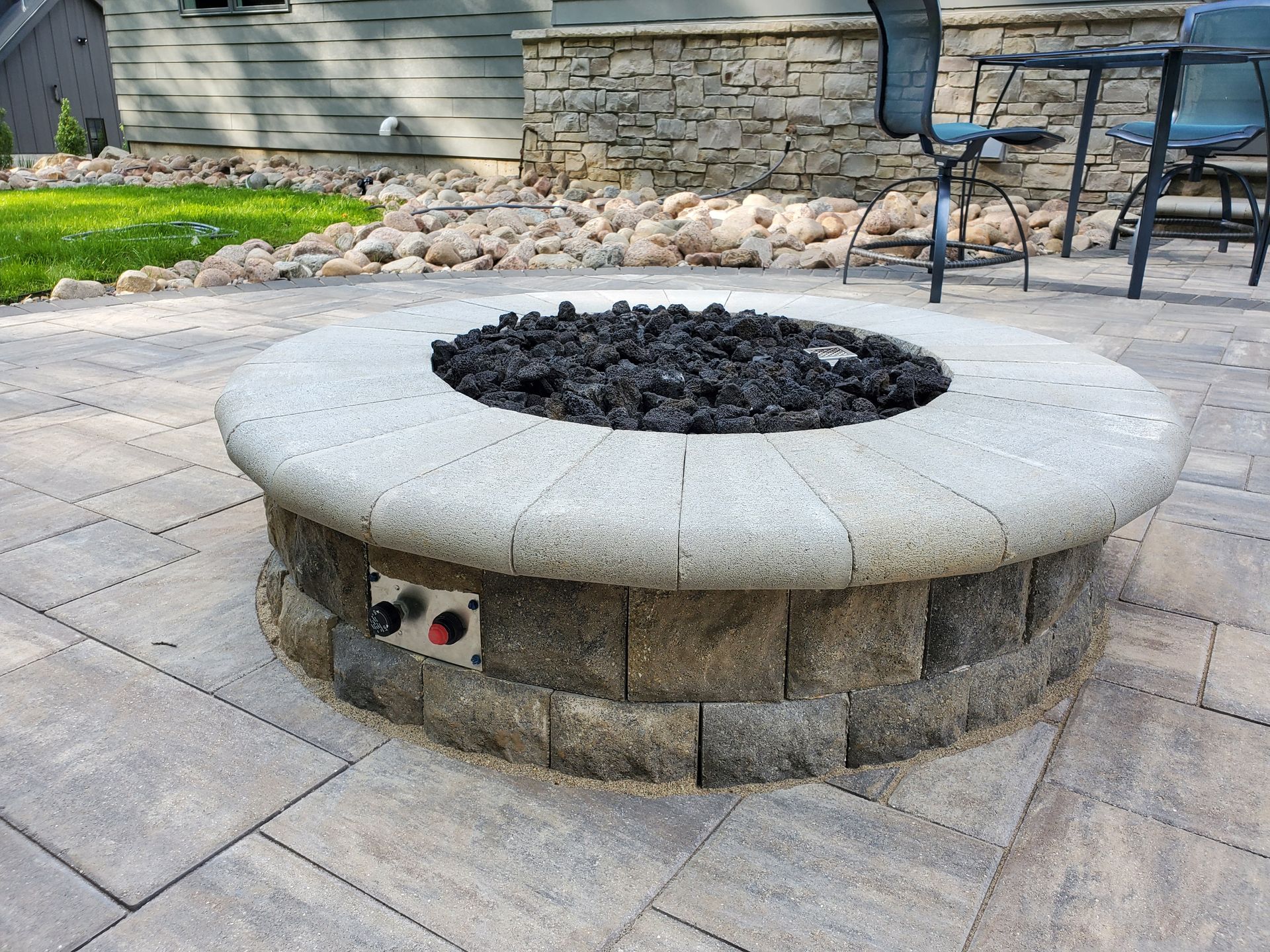 newly installed firepit in Wausau, Wisconsin