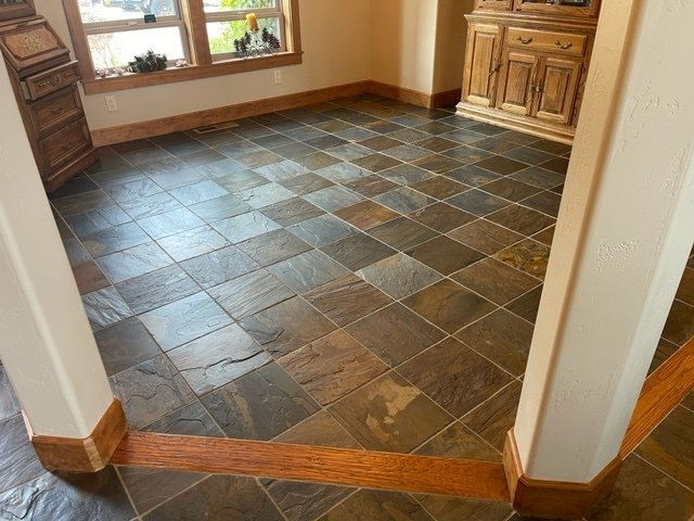 Slate Tile Flooring after a restoration by Clear Shine