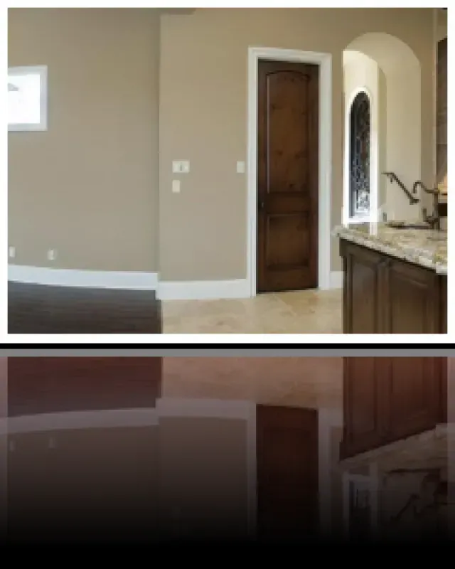 A picture of a kitchen and a picture of a living room