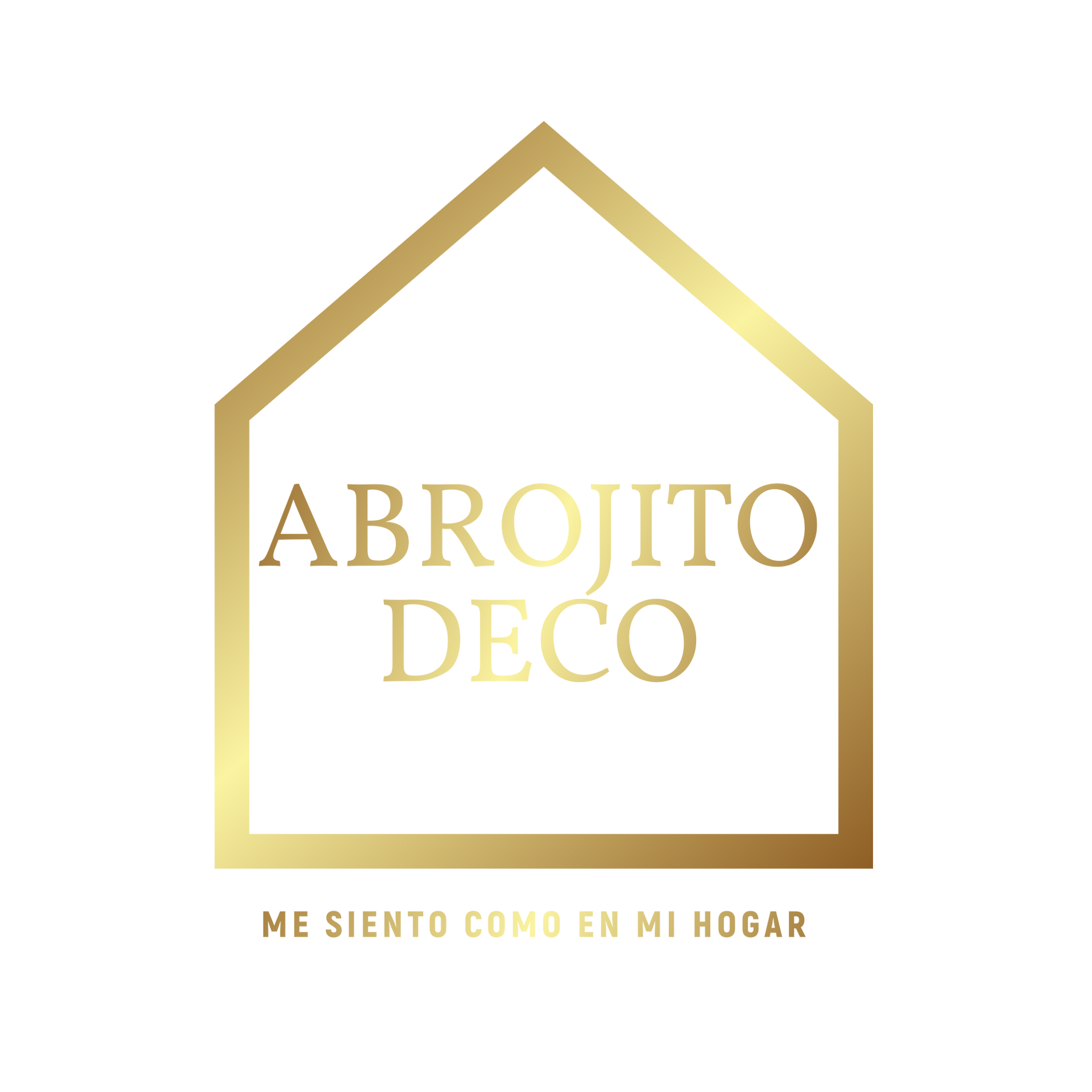 El logo de abrojito deco es una casa dorada.