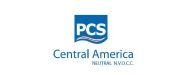 um logotipo preto e branco marca PCS Central América