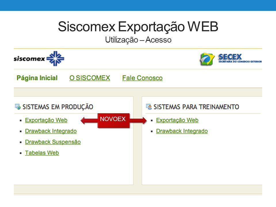 a screenshot of the siscomex exportacao web website