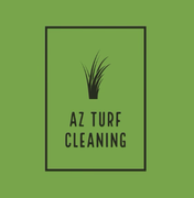 A logo for AZ Turf Cleaning with a picture of grass on a green background.