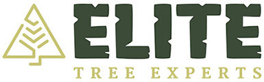 A logo for elite tree experts with a tree in the middle.