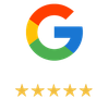 A colorful google logo on a white background