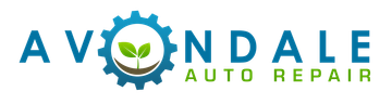 Avondale Auto Repair logo in blue and green with a gear and leaf icon