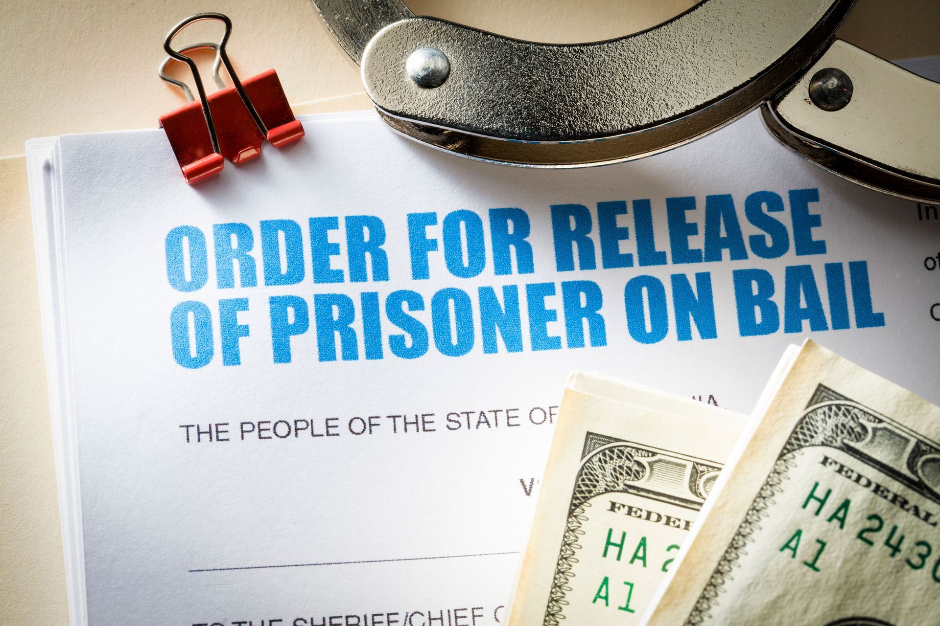 Order for release of prisoner on bail documents