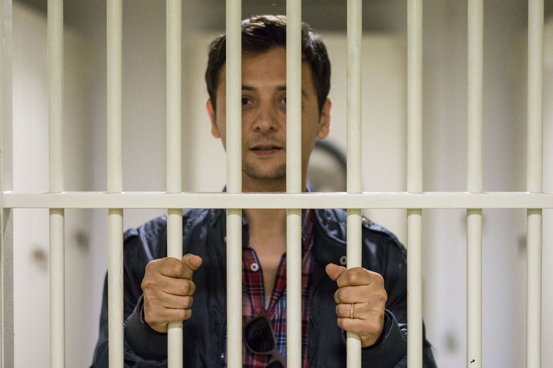 A man in a prison cell