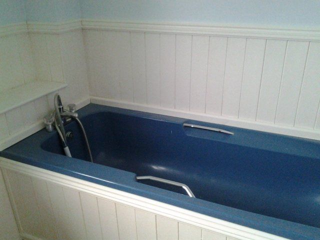 Blue bathtub