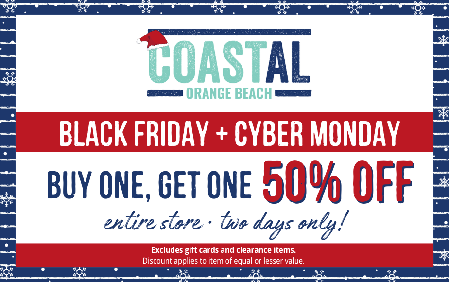 BOGO 50% Off Black Friday and Cyber Monday Sale at CoastAL Clothing Company