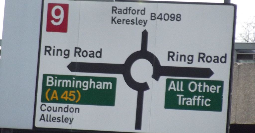 Picture of a road sign with directions