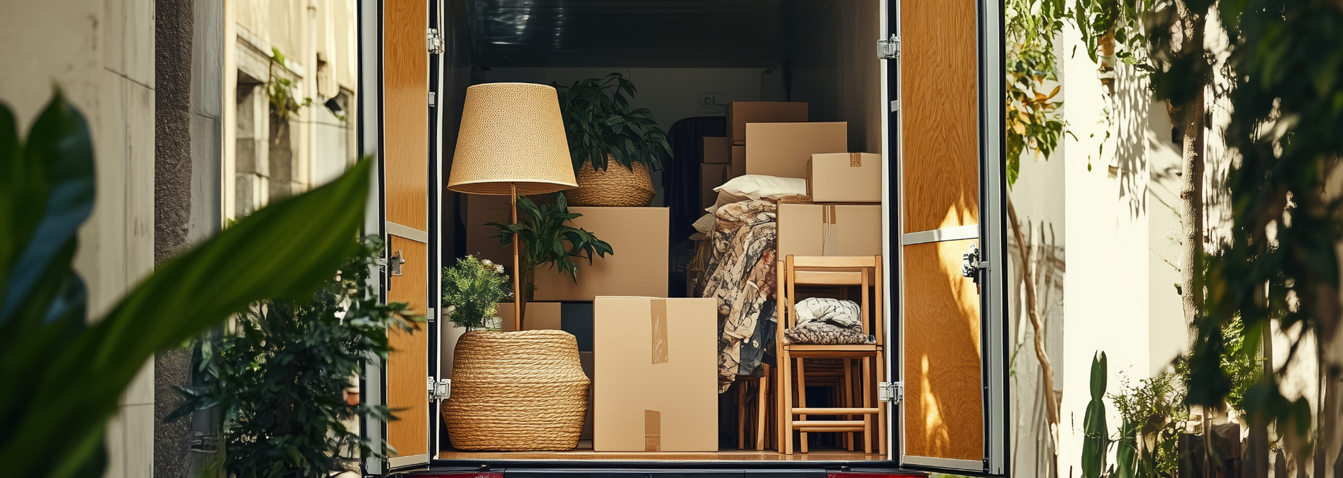 Picture of a van full of furniture. 