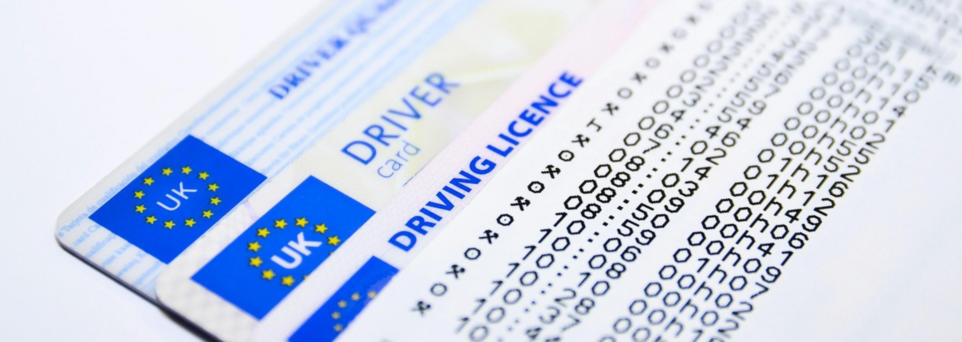 Picture of a UK driving license. Picture of a UK driving license.