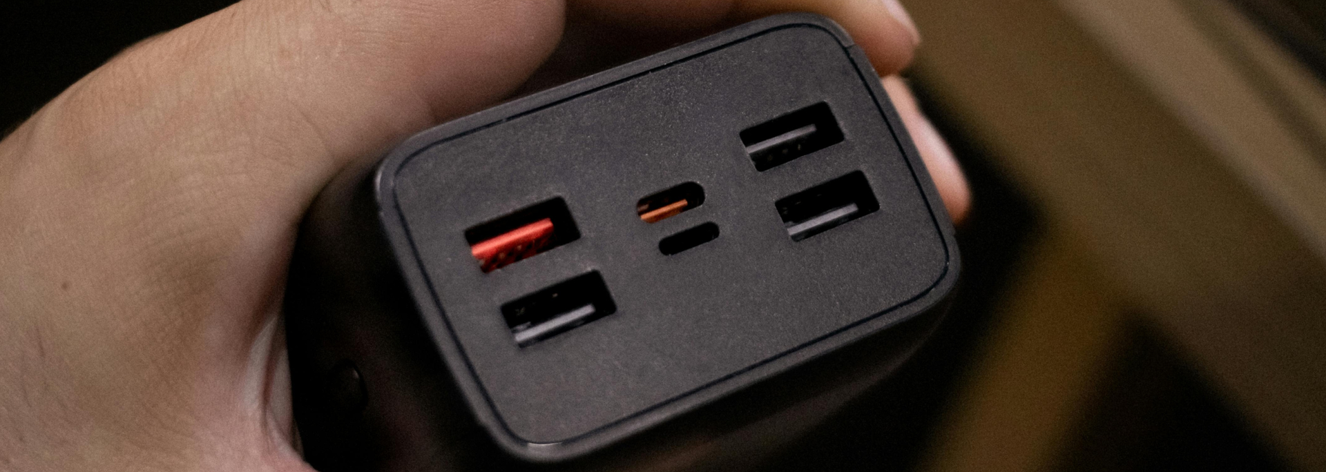 Picture of a multi charger port. 