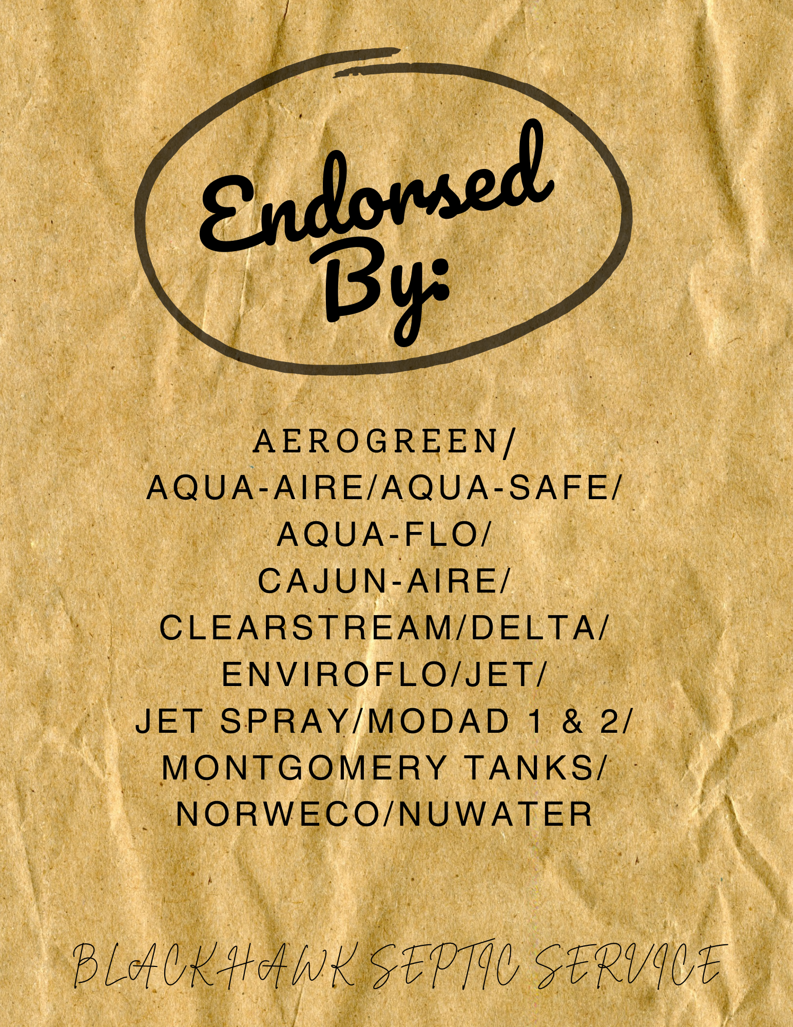 Brown paper with text 