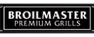Broilmaster logo with white text on a black background, framed in silver.