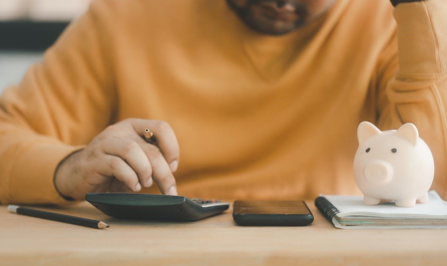 Person Using Calculator