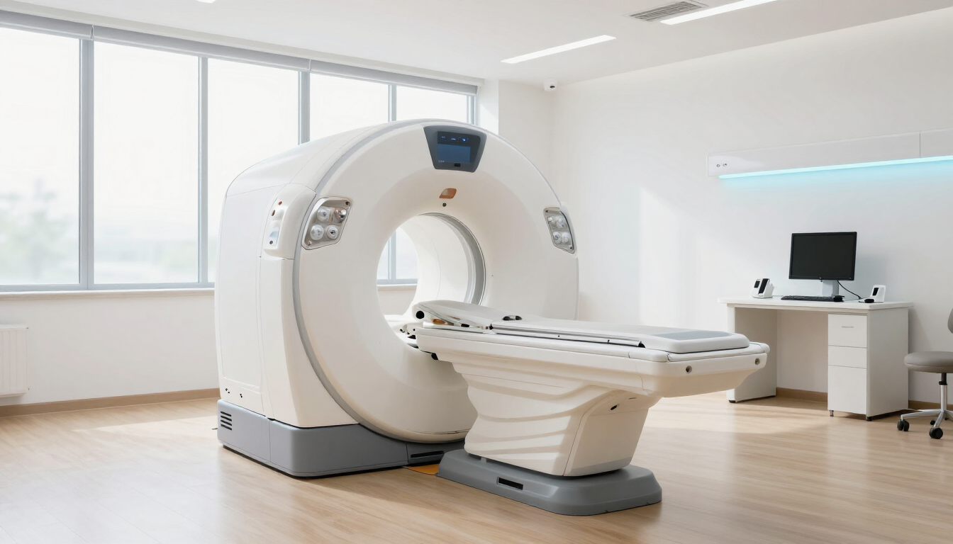 Modern MRI scanning equipment in a clean clinical setting