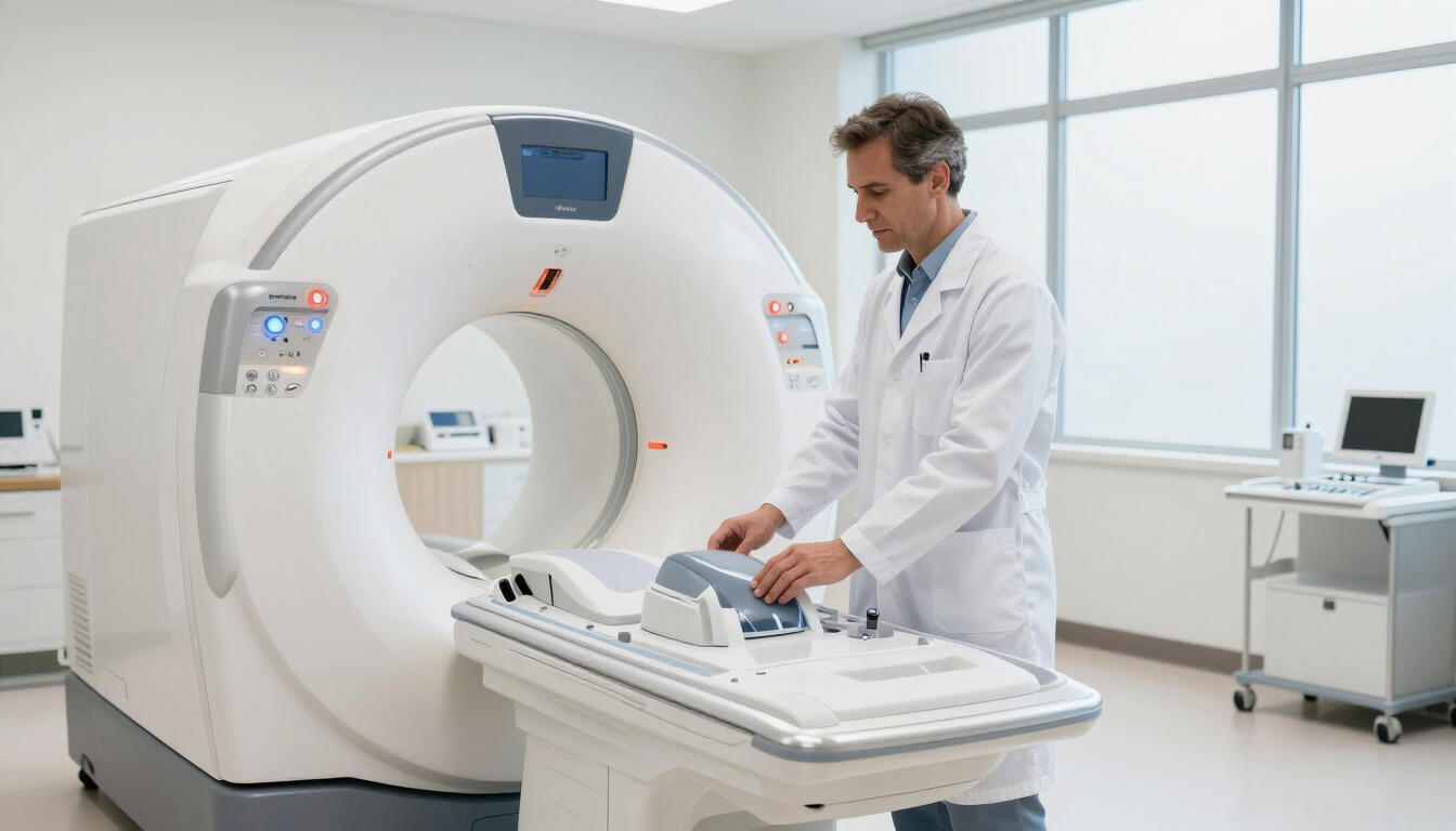 Internal Auditory Meatus MRI scan machine in a professional medical setting.