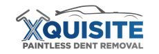 a logo for xquisite paintless dent removal