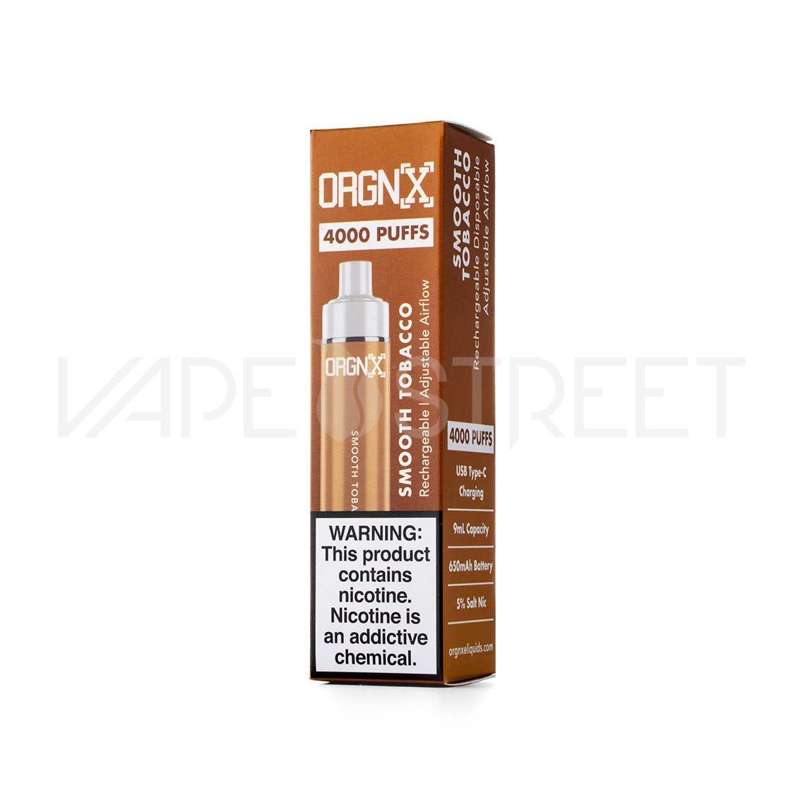 Vape Street: ORGNX Disposable - Smooth Tobacco