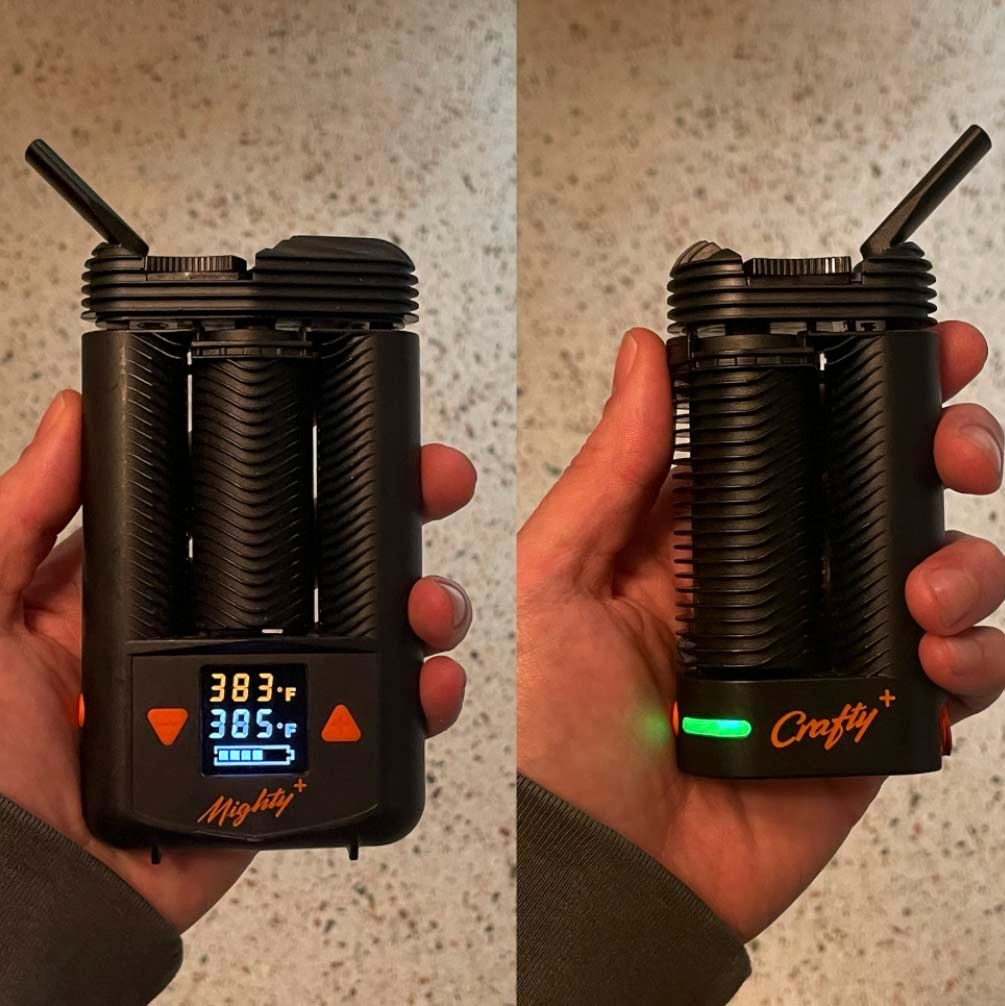 Mighty+ vs Crafty+ Vaporizer Comparison In Hand