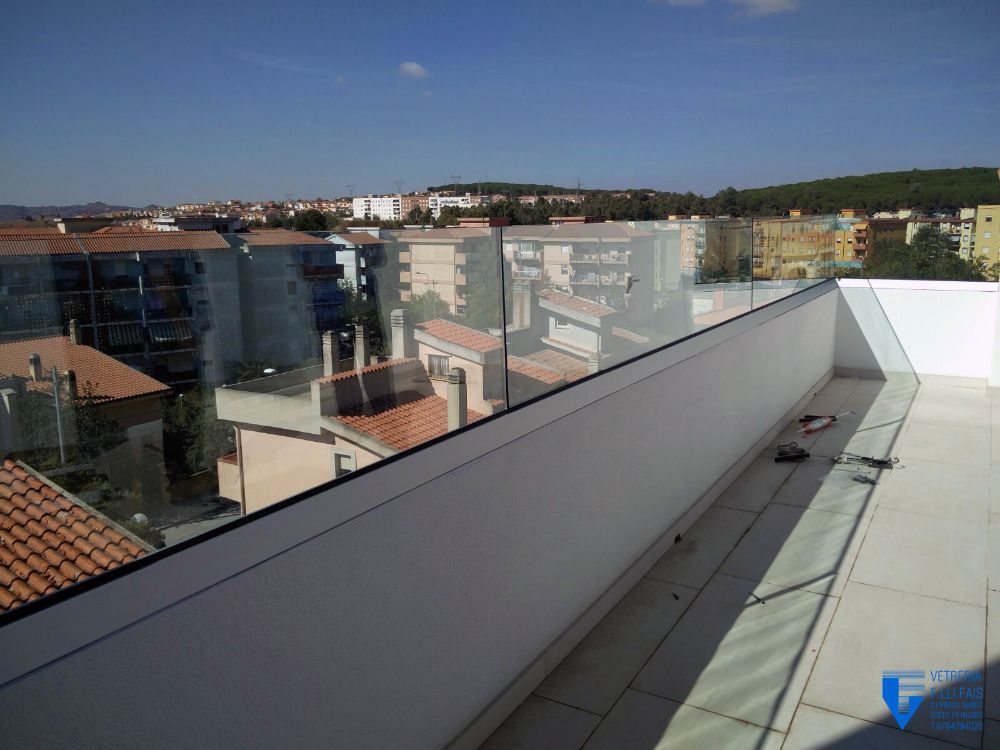 balaustra in vetro per balcone