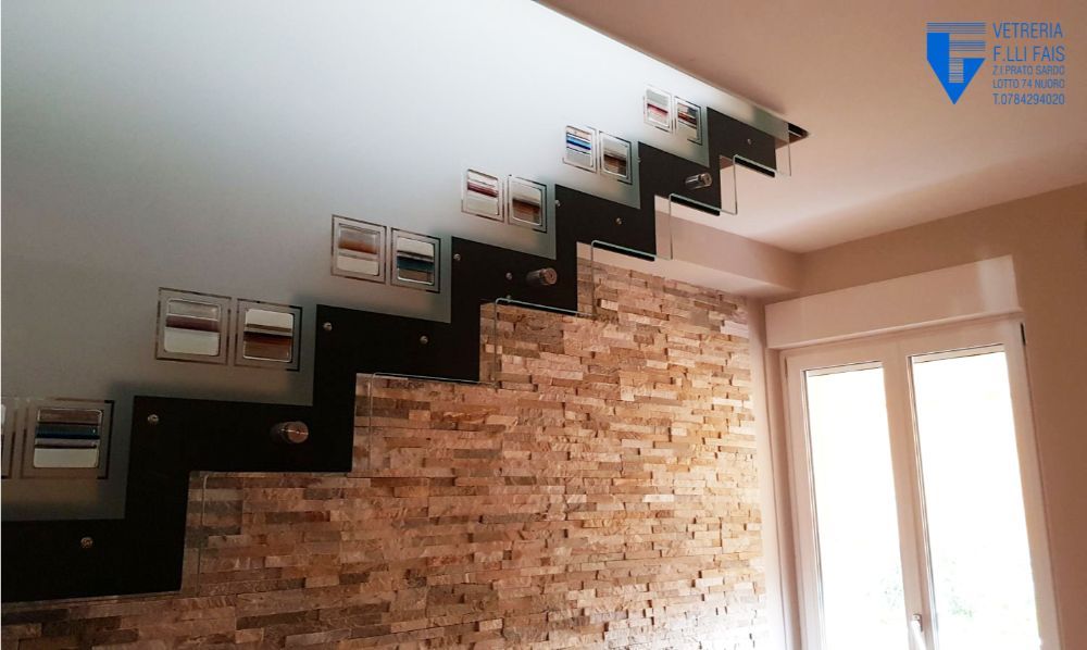 parapetto per scale in vetro