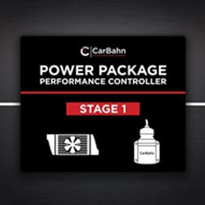 A black sign that says power package performance controller stage 1