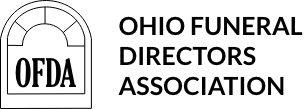 Logo for the Ohio Funeral Directors Association featuring a stylized archway icon and the organization name.