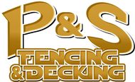 A logo for p & s fencing and decking