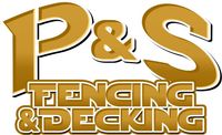 A logo for p & s fencing and decking