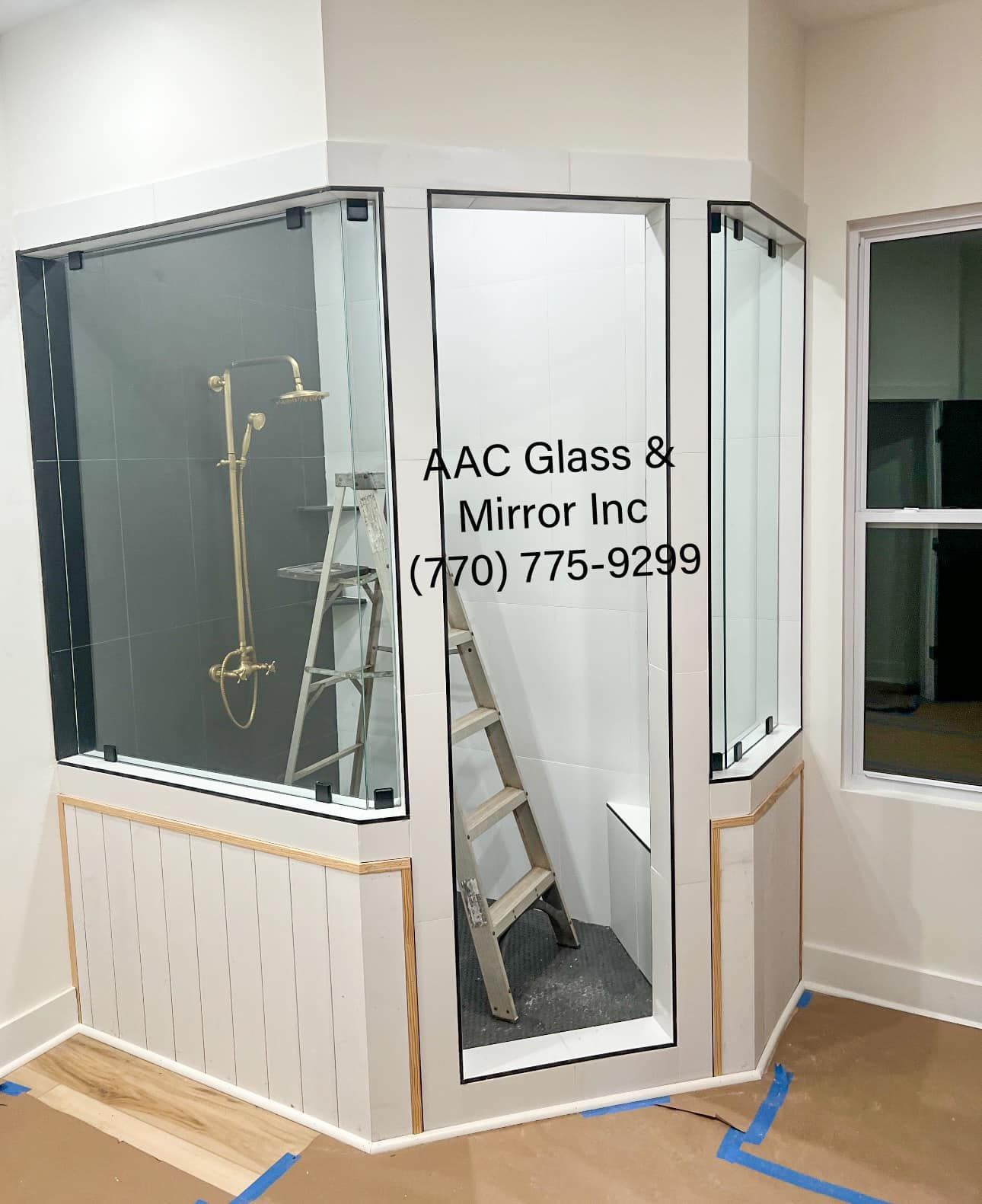 A Bathroom With A Ladder. — Jenkinsburg, GA — AAC Glass