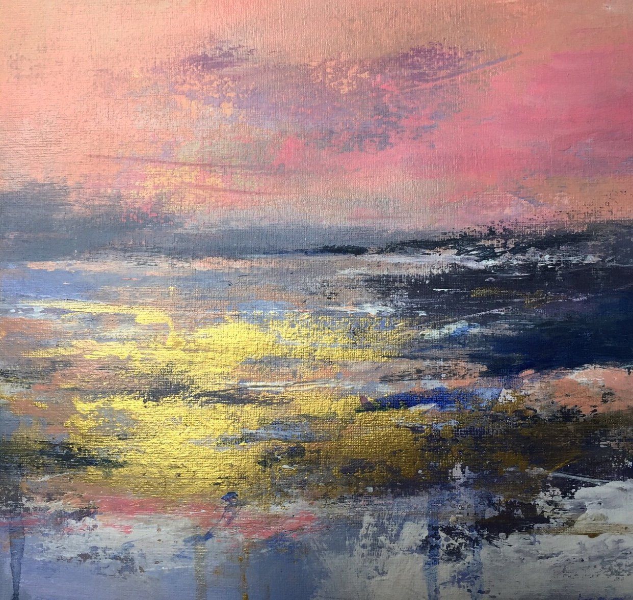 Pink Cornish Bay with gold leaf