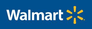 the walmart logo is on a blue background with a yellow star .