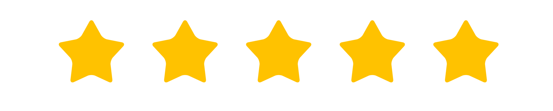 Five gold stars, representing top rating.