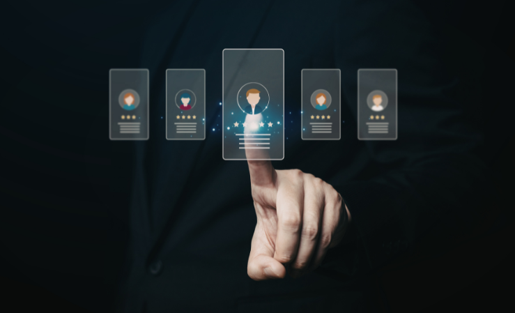 Server rack with colorful fiber optic cables connected to ports.