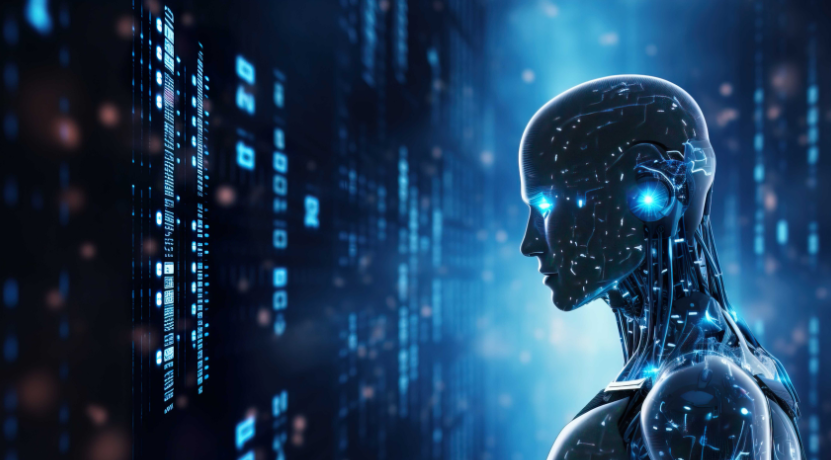 Server rack with colorful fiber optic cables connected to ports.