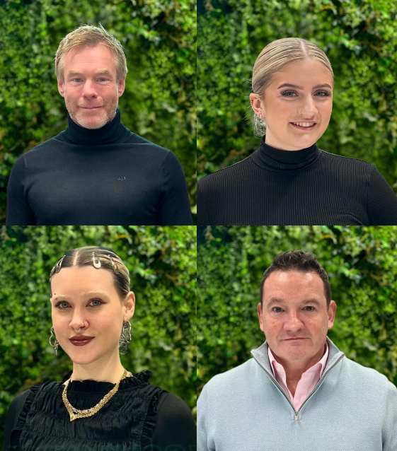 Group picture of V7 Recruitment employees in a marquee  