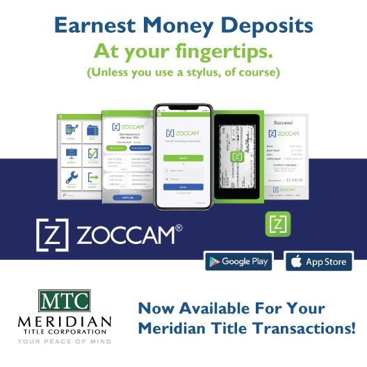 A poster that says earnest money deposits at your fingertips