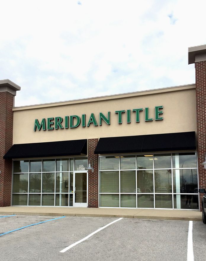 A building with meridian title written on it