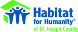 A logo for habitat for humanity of st. joseph county